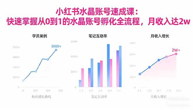 (11.5)2025小红书水晶账号速成课：快速掌握从0-1水晶账号孵化全流程，月收入达2w